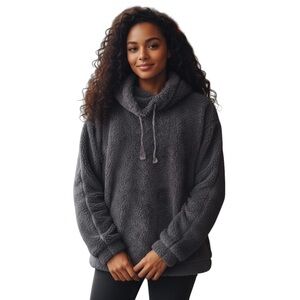 Old Navy Cowl Neck Charcoal Fleece Jacket